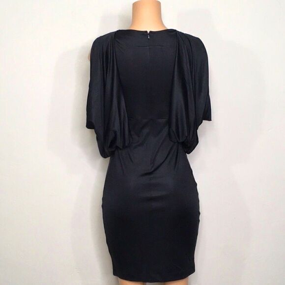 CHARLES HENRY black dress with drape bodice. New - Picture 6 of 9